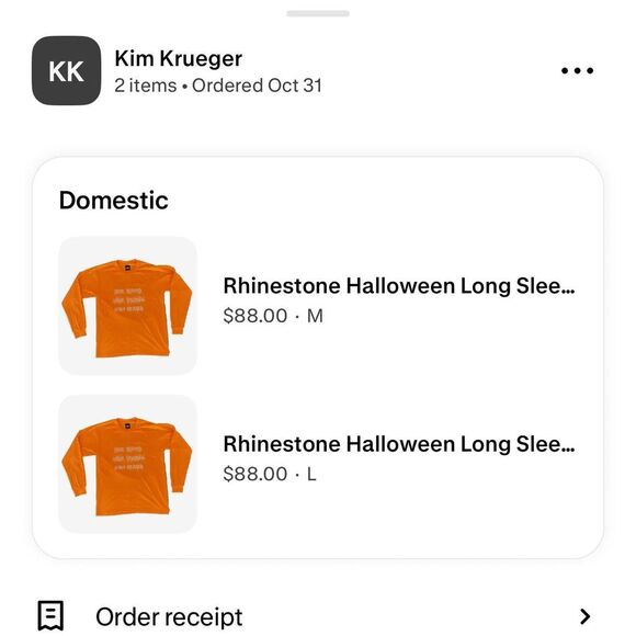 Kim Krueger Rhinestone Halloween Long Sleeve Tee Size Medium - Picture 3 of 3